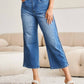 Judy Blue - High Waist Braided Detail Crop Wide Leg Jeans