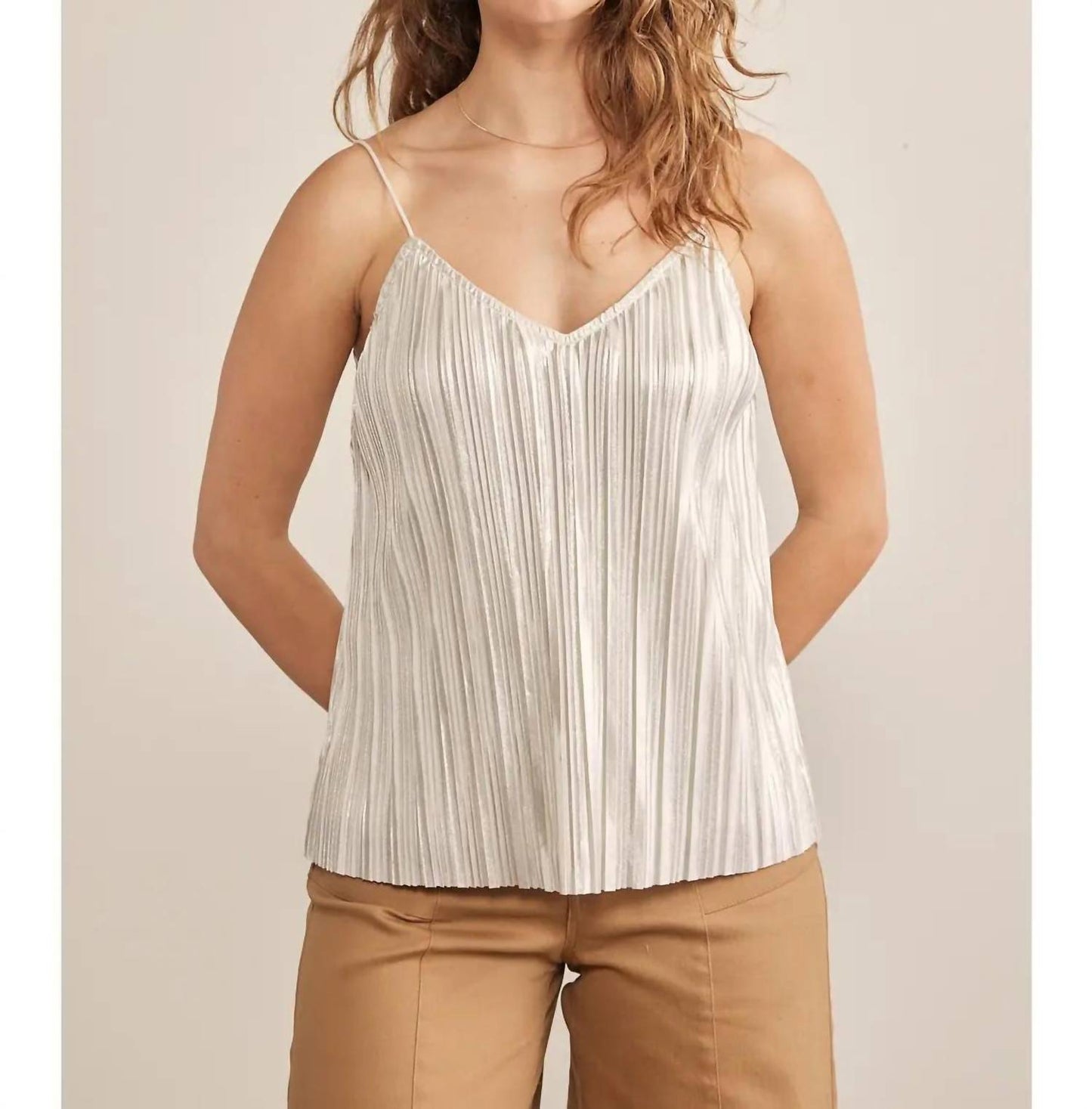 In February - Shine Bright Pleated Tank Top