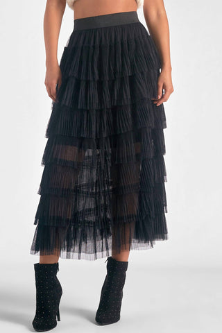 Elan - Tulle Layered Midi Skirt