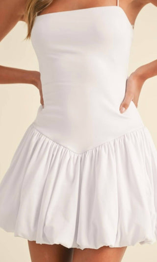 Klesis - Sleeveless Chevron Drop Waist Balloon Skirt Mini Dress