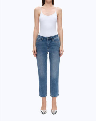 Bayeas - High Rise Cropped Straight Leg Jeans