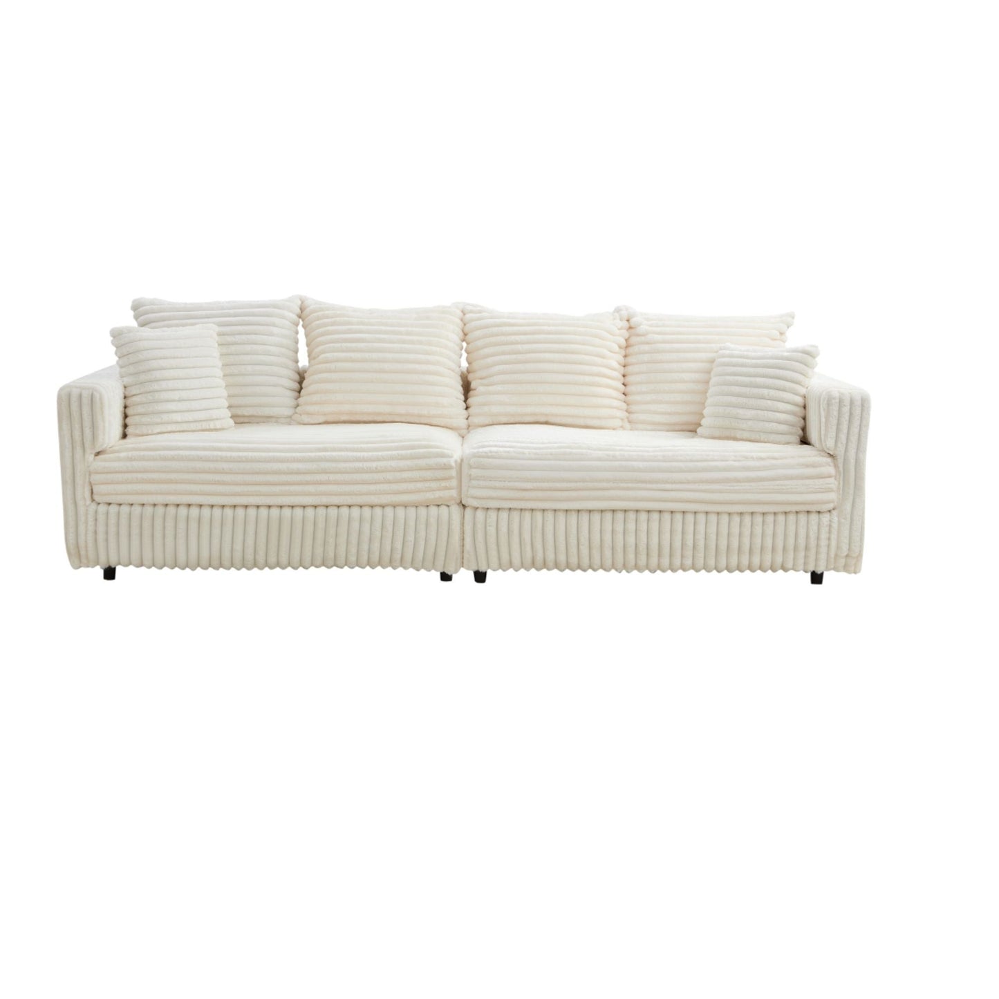 Modern Comfy Upholstered 4 Seat Sofa Cloud Couch, Deep Seat With Soft Pillows