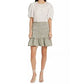 Veronica Beard Women s Olive Aloya Smocked Gingham Miniskirt  Medium