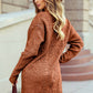 1 The Woman - Cable Knit Drop Shoulder Loose Fit Sweater Dress