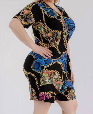 Karen T Design - Chain Print Wrap Romper