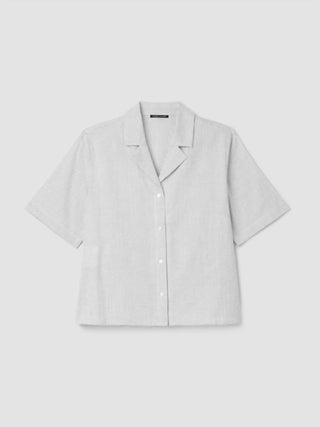 Eileen Fisher - White Notch Collar Shirt