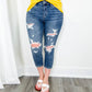 Judy Blue - Mid-rise Destroyed Capri Jeans - Plus