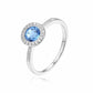 Diana M Jewels - 0.91 Cts Blue Topaz Diamond Ring