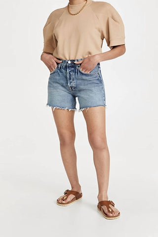 Agolde - Riley High Rise Slim Leg Shorts