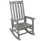 Wooden Oversized Porch Rocker Chair With Wide Seat and Tall Backrest