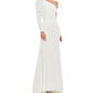 Mac Duggal - One-shoulder Gown With Dramatic Puff Sleeve And Thigh-high Slit