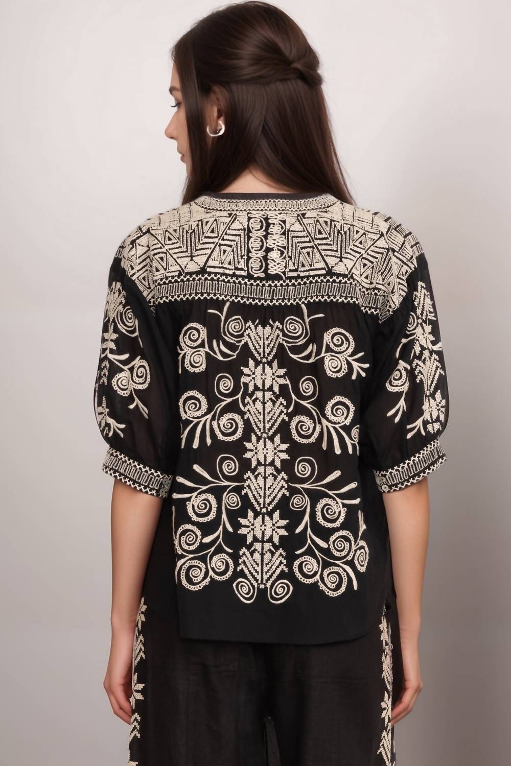 Johnny Was - Hannani Puff Sleeve Henley Blouse