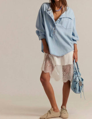 Free People - Denim Dreaming Pullover Top