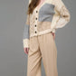 Blu Pepper - V Neck Patchwork Cardigan