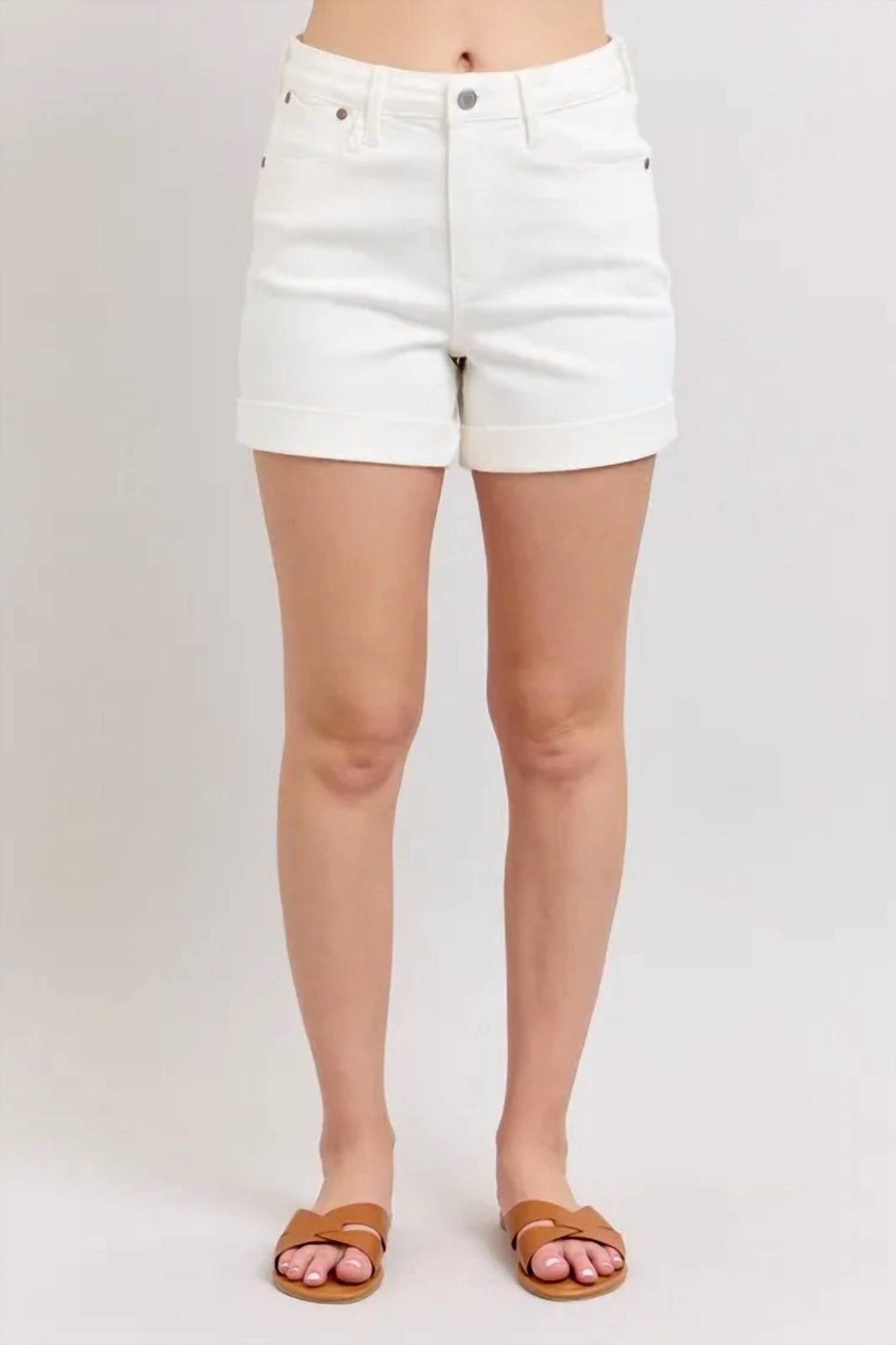 Judy Blue - High Waist Double Roll Cuff Denim Shorts
