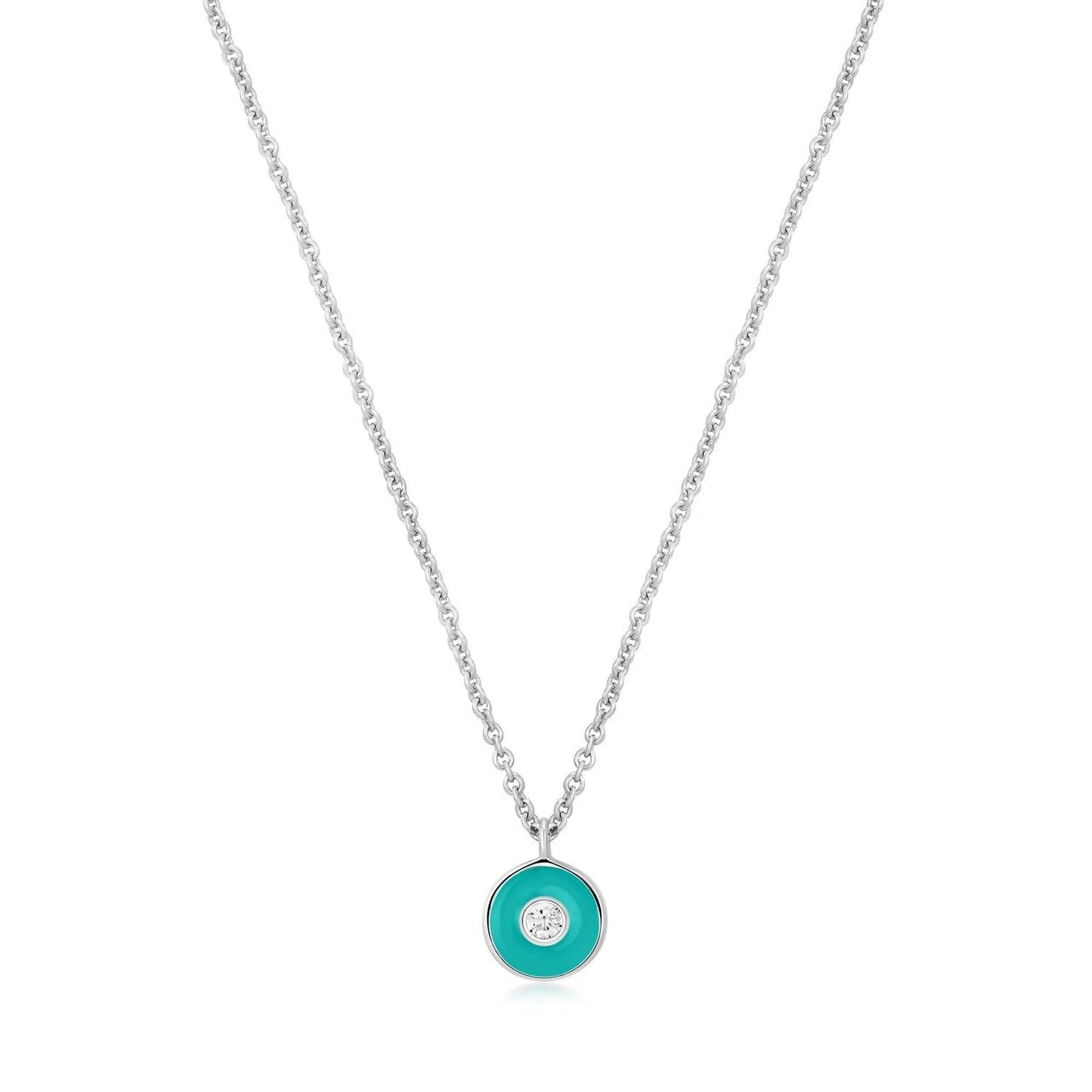 Ania Haie - Women's Teal Enamel Disc Necklace