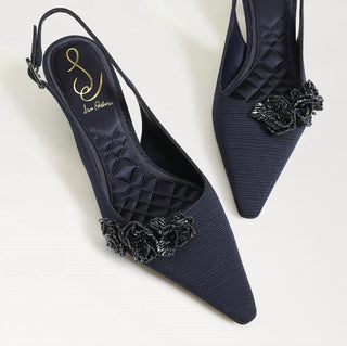 Sam Edelman - Women's Bianka Fabric Pointed Toe Slingback Kitten Heeled Pump