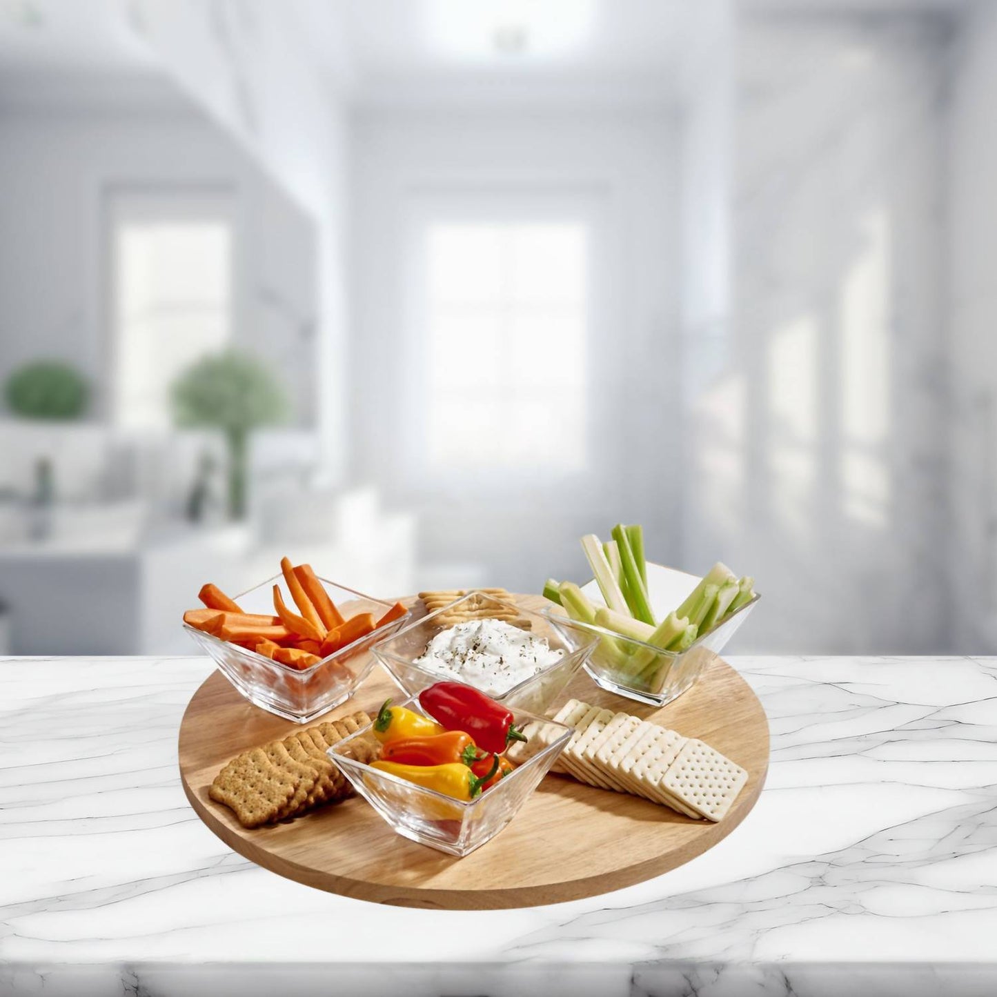 Creative Gifts International - Rubberwood Lazy Susan Server