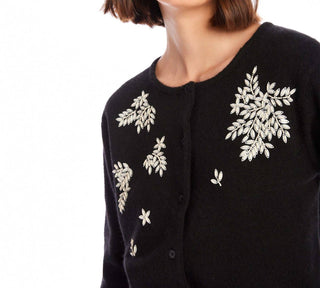 Fifteen Twenty - Bree Embellished Leaf Embroidery Cardigan