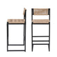Kitchen Bar Stools with Footrest Set of 2 Paper Rope Weave Dining Chairs