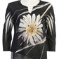 Jess & Jane - Women's Chit Chat Slit V Neck Chiffon Contrast Top