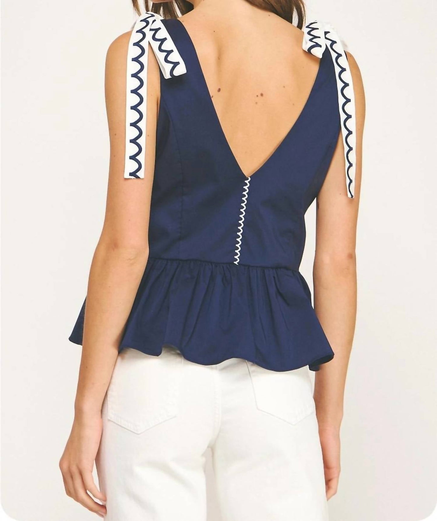 Strut & Bolt - Scallop Embroidery Sleeveless Top