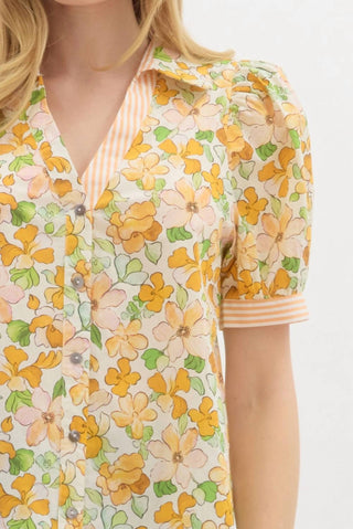 Entro - Molly Floral V-neck Blouse