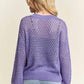 Trendsi - Adora Round Neck Lurex Crochet Top