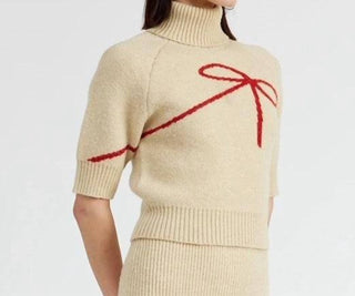 En Saison - Short Sleeve Bow Sweater