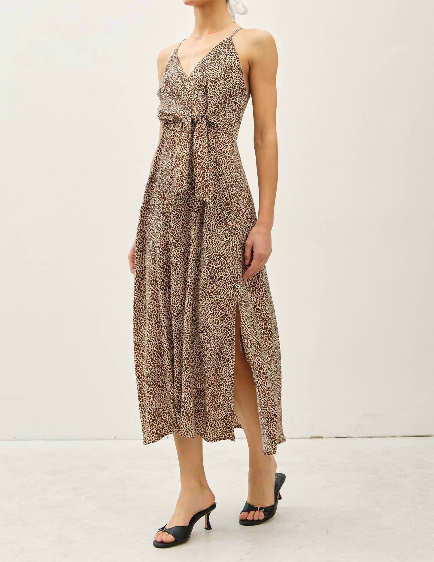 Be Cool - Print Midi Mock-wrap Dress