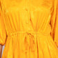 52Seven - Split Neck Balloon Sleeve Jacquard Dress