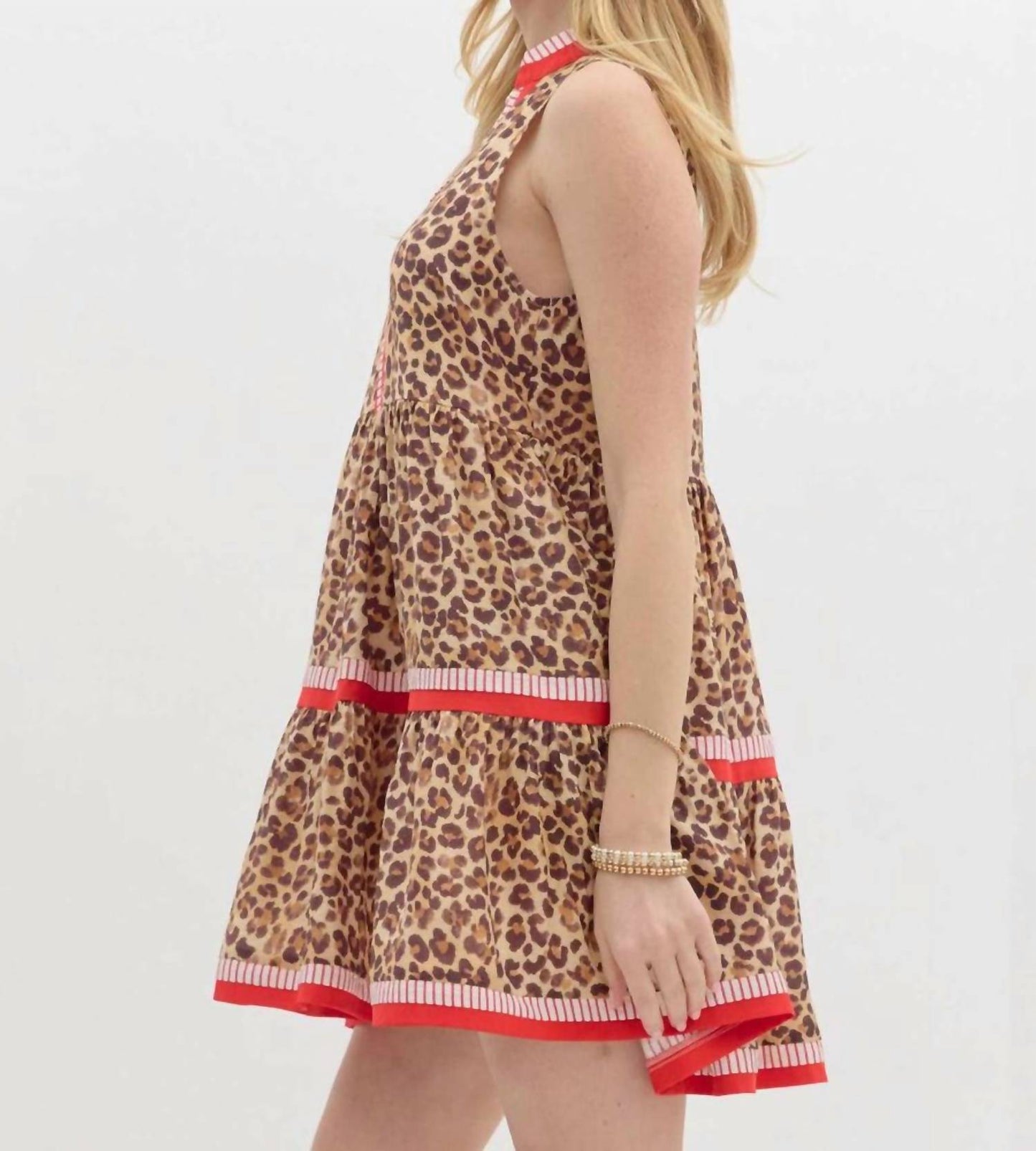 Entro - Women's Leopard Print Sleeveless Mini Dress
