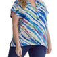 Entro - Tiger Print V-Neck Top - Plus