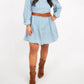 Bluivy - Denim A-line Mini Dress