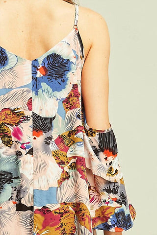 Entro - Open Shoulder Floral Mini Dress