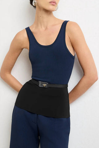 Brandon Maxwell - Julia Scoop Neck Knit Tank Turnlock Belt