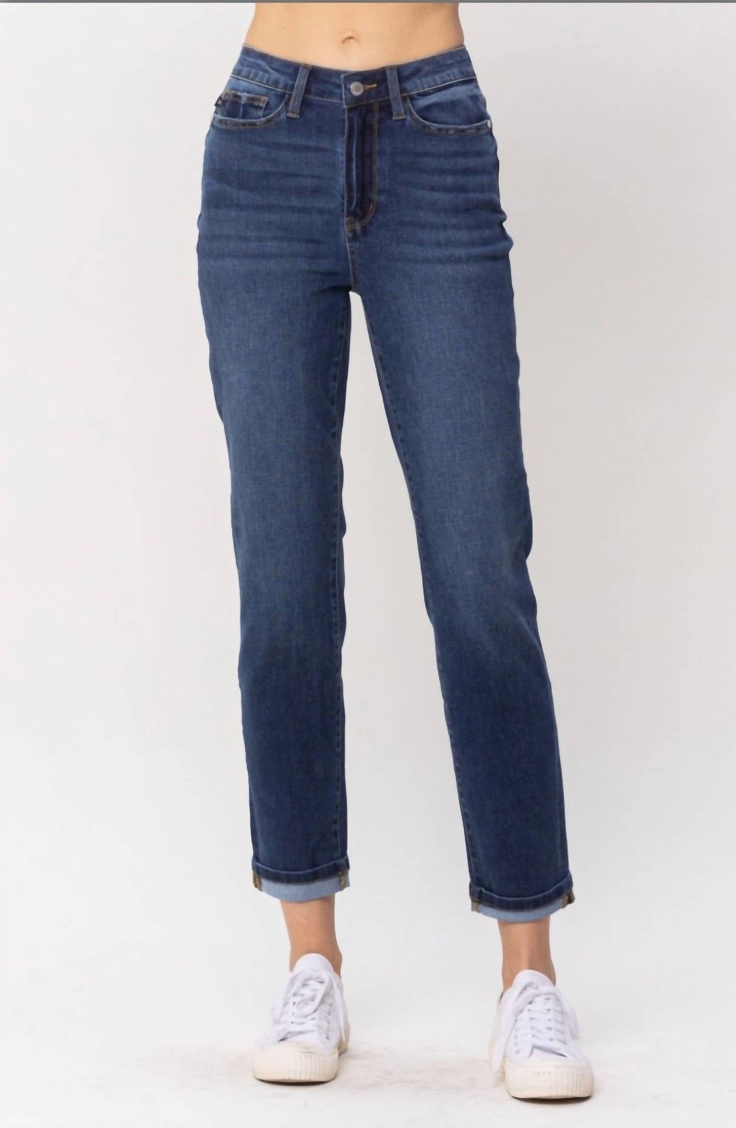 Judy Blue - High Rise Cool Denim Cuffed Boyfriend Jean