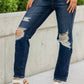 Judy Blue - High Waist Rigid Magic Heavy Distressed Straight Leg Jeans