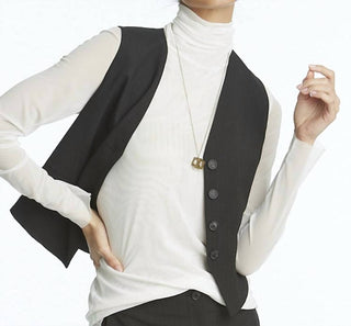Elliott Lauren - Pinstripe Button Front Vest