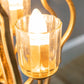 4 Light Metal Chandelier with Adjustable Chain - Gold