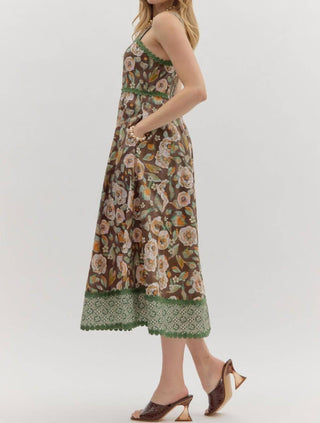 Entro - Floral Print Midi Dress