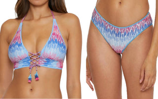Becca - Joshua Tree Halter Top And Shirred American Bikini Bottom Set