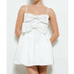 Ina - Pearl-embellished Double Bow Detail Mini Dress