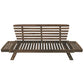 TOPMAX Outdoor Adjustable Patio Wooden Daybed Sofa Chaise Lounge