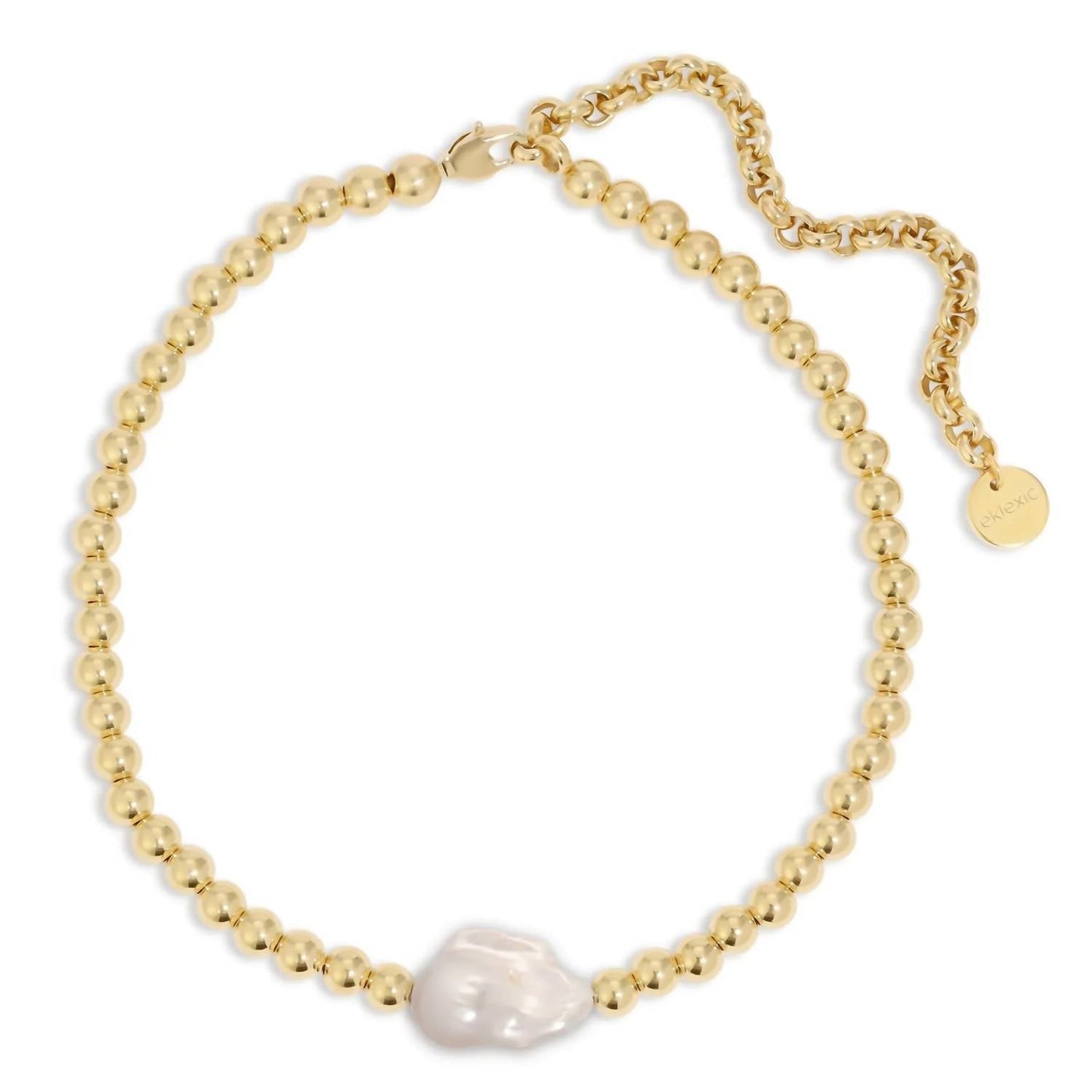 Eklexic - Women's Poppy Horizontal Pearl & Bead Necklace