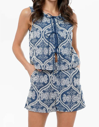 Greylin - Romy High Waist Embroidered Shorts