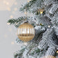Set of 2-Beige Glass & Cane Ornament Ball – 5.4-Inch Decorative Holiday Accent
