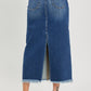 Risen - High Rise Frayed Long Pencil Skirt