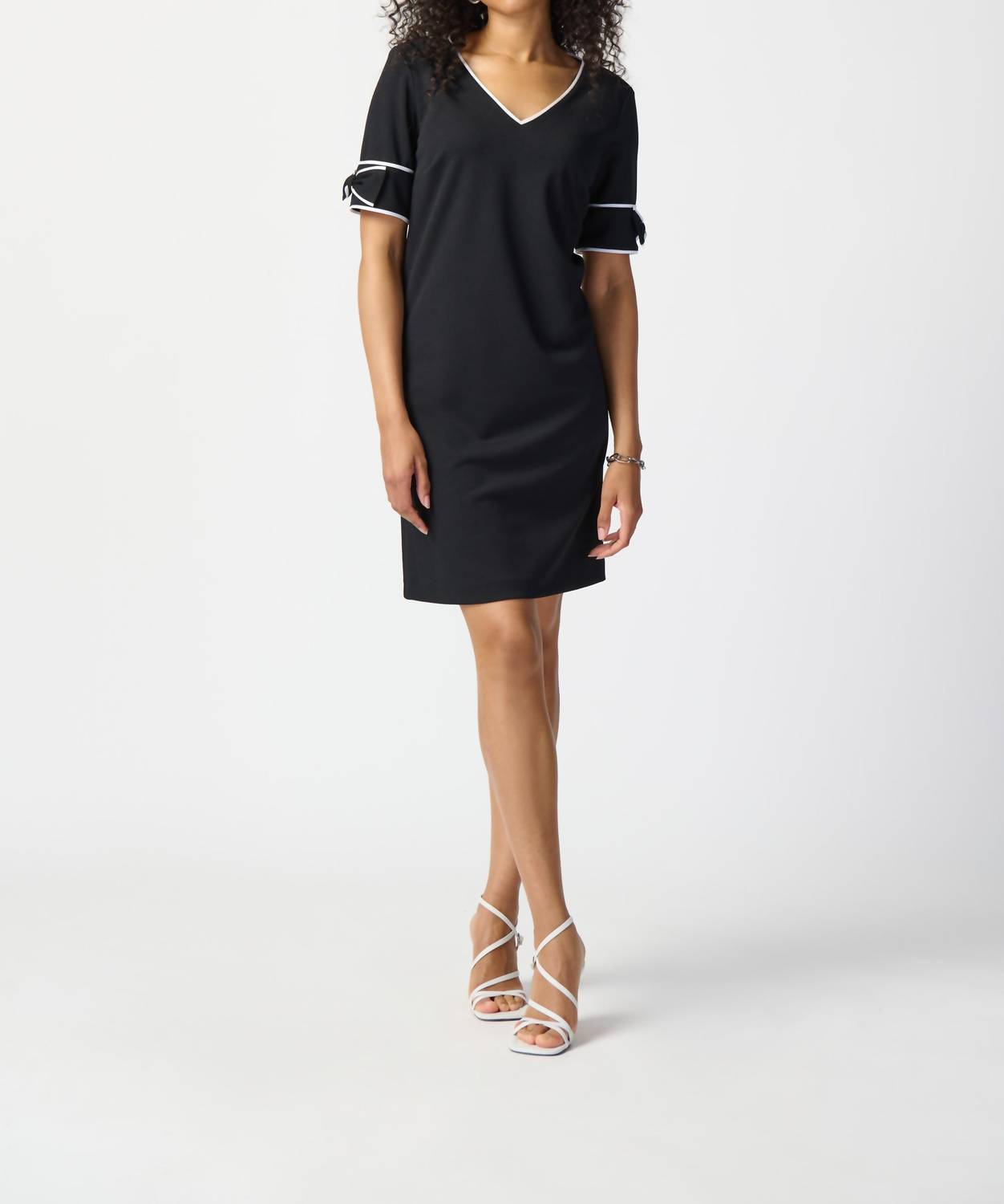 Joseph Ribkoff - Knee Length Bow Sleeves Dress