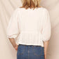 En Creme - Puff Sleeve Embroidered Top
